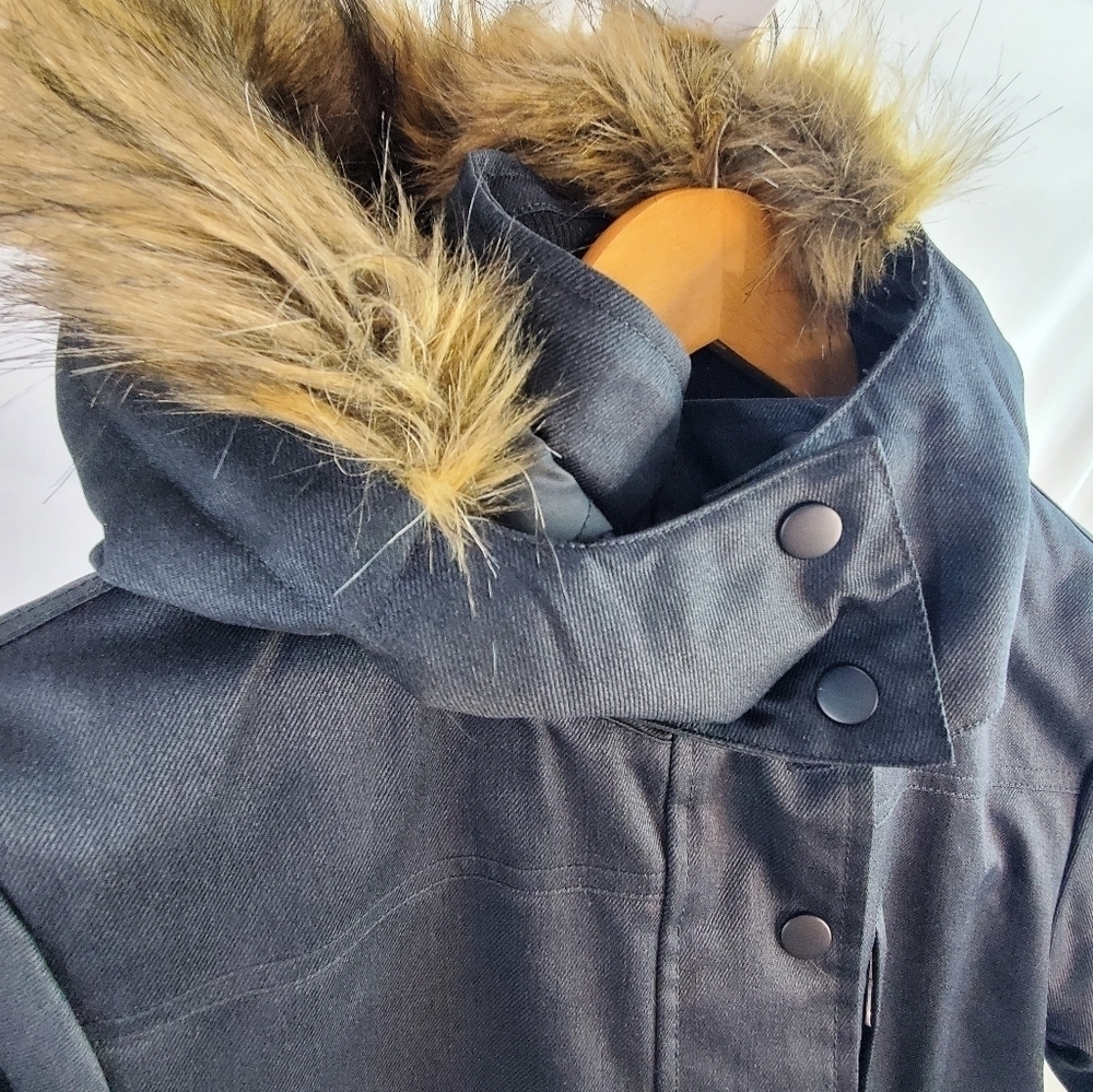 Vans Warm Winter Fur trim Hooded Jacket Car Coat Length - Picture 9 of 14